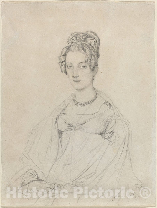 Art Print : Auguste-Dominique Ingres, Mrs. Edward Dodwell, c.1817 - Vintage Wall Art