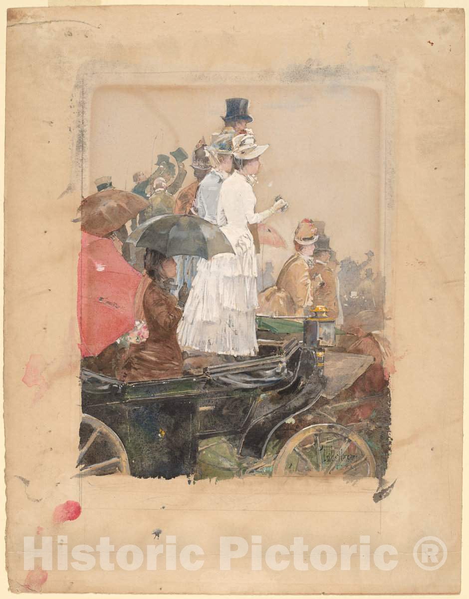 Art Print : Childe Hassam, Spectators at The Grand Prix, 1888 - Vintage Wall Art