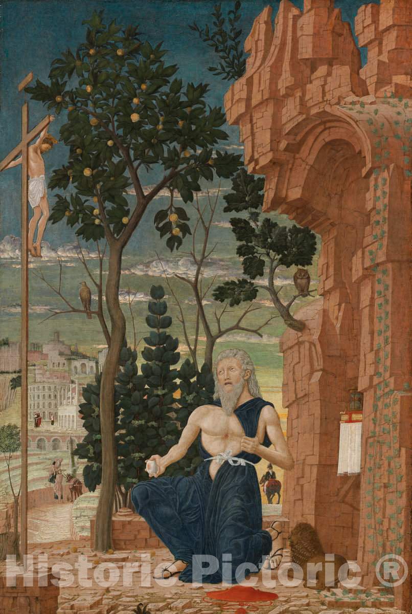 Art Print : Mantegna, Saint Jerome in The Wilderness, c. 1475 - Vintage Wall Art