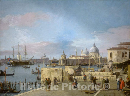 Art Print : Canaletto, Entrance to The Grand Canal from The Molo, Venice, c.1743 - Vintage Wall Art