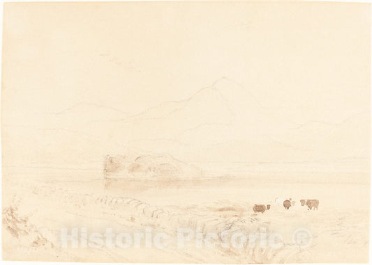 Art Print : David Cox, Llanberis - Vintage Wall Art