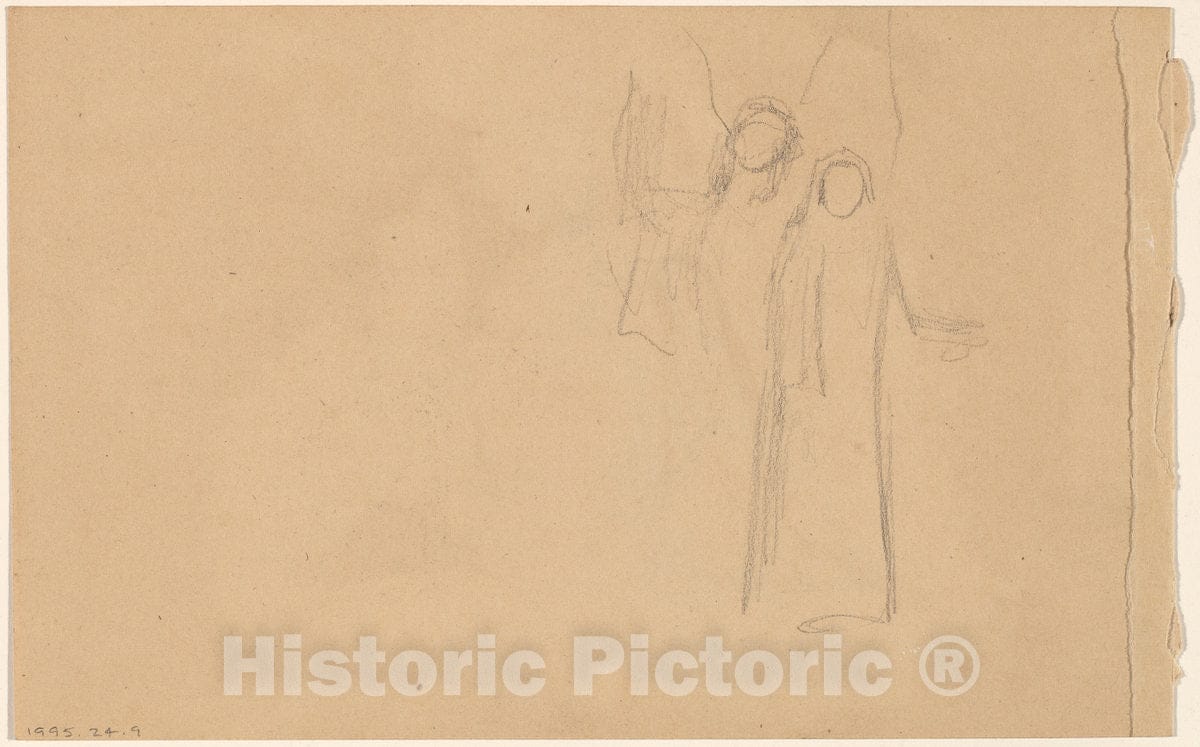 Art Print : Charles Sprague Pearce, Study of Figures [Verso], c.1894 - Vintage Wall Art