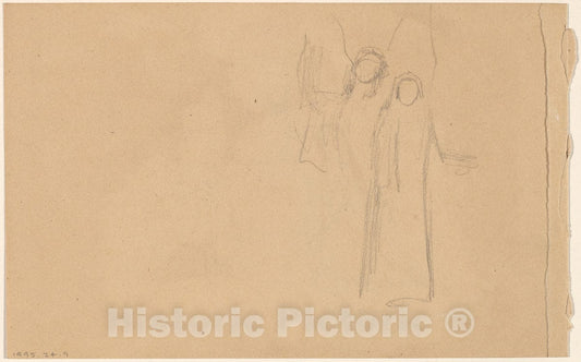 Art Print : Charles Sprague Pearce, Study of Figures [Verso], c.1894 - Vintage Wall Art