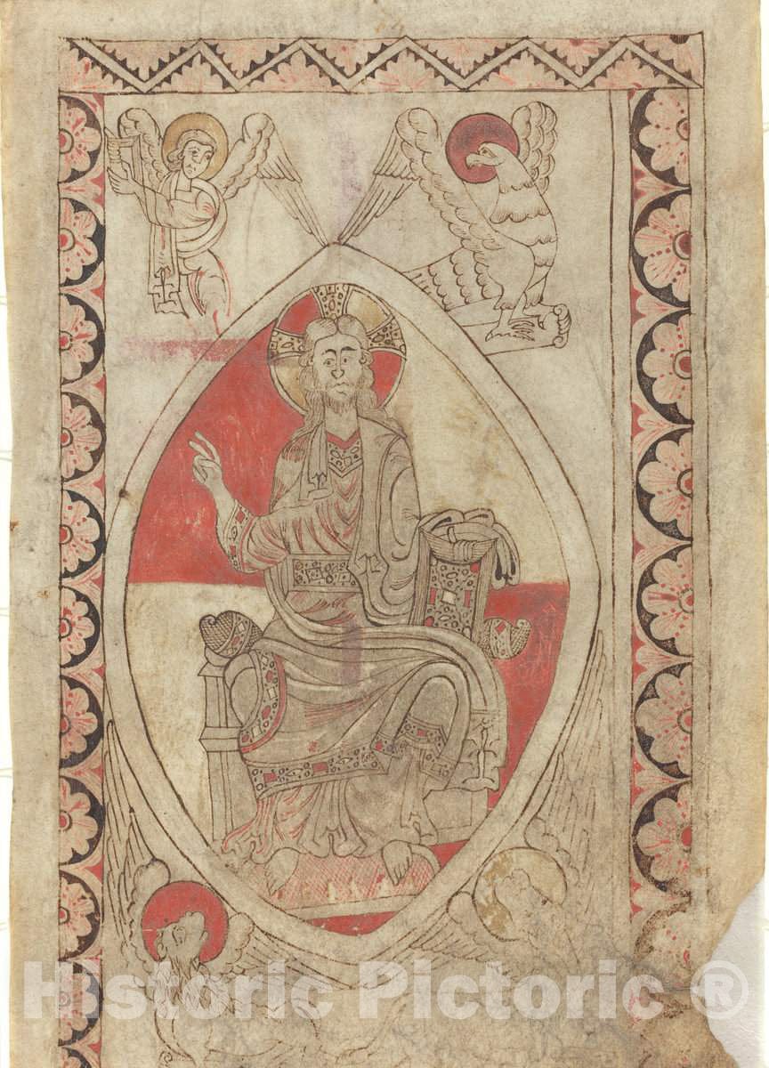 Art Print : Christ in Majesty [Recto], 12th Century - Vintage Wall Art