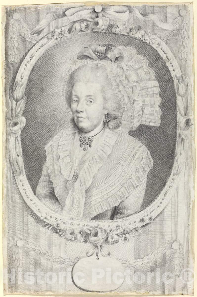 Art Print : Johann Friedrich Bierlein, Frau Gottfried von Herder, 1786 - Vintage Wall Art