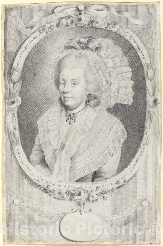 Art Print : Johann Friedrich Bierlein, Frau Gottfried von Herder, 1786 - Vintage Wall Art