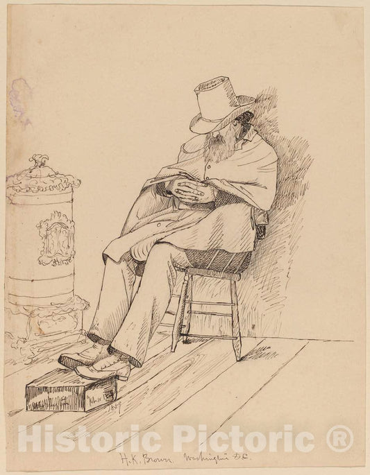 Art Print : John Quincy Adams Ward, H.K. Brown, 1859 - Vintage Wall Art