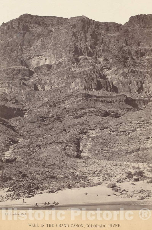 Art Print : Timothy H. O'sullivan, Wall in The Grand Canyon, Colorado River, 1871 - Vintage Wall Art