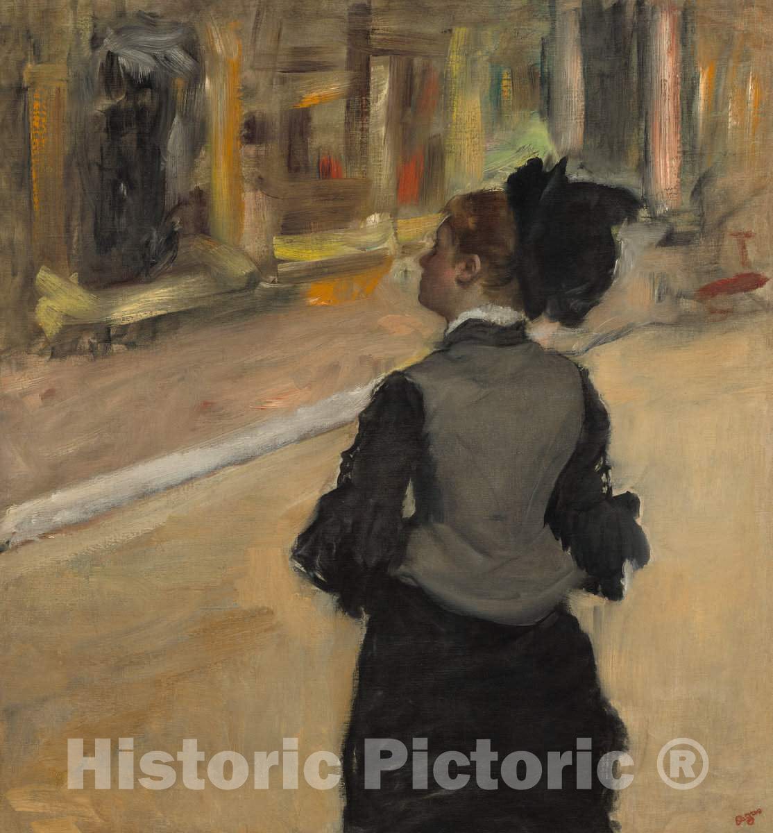 Art Print : Edgar Degas, Woman Viewed from Behind (Visit to a Museum), c. 1879-1885 - Vintage Wall Art