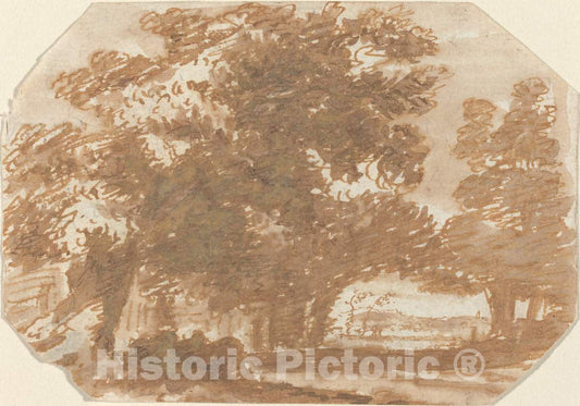 Art Print : Claude Lorrain, Grove of Trees, c. 1640 - Vintage Wall Art