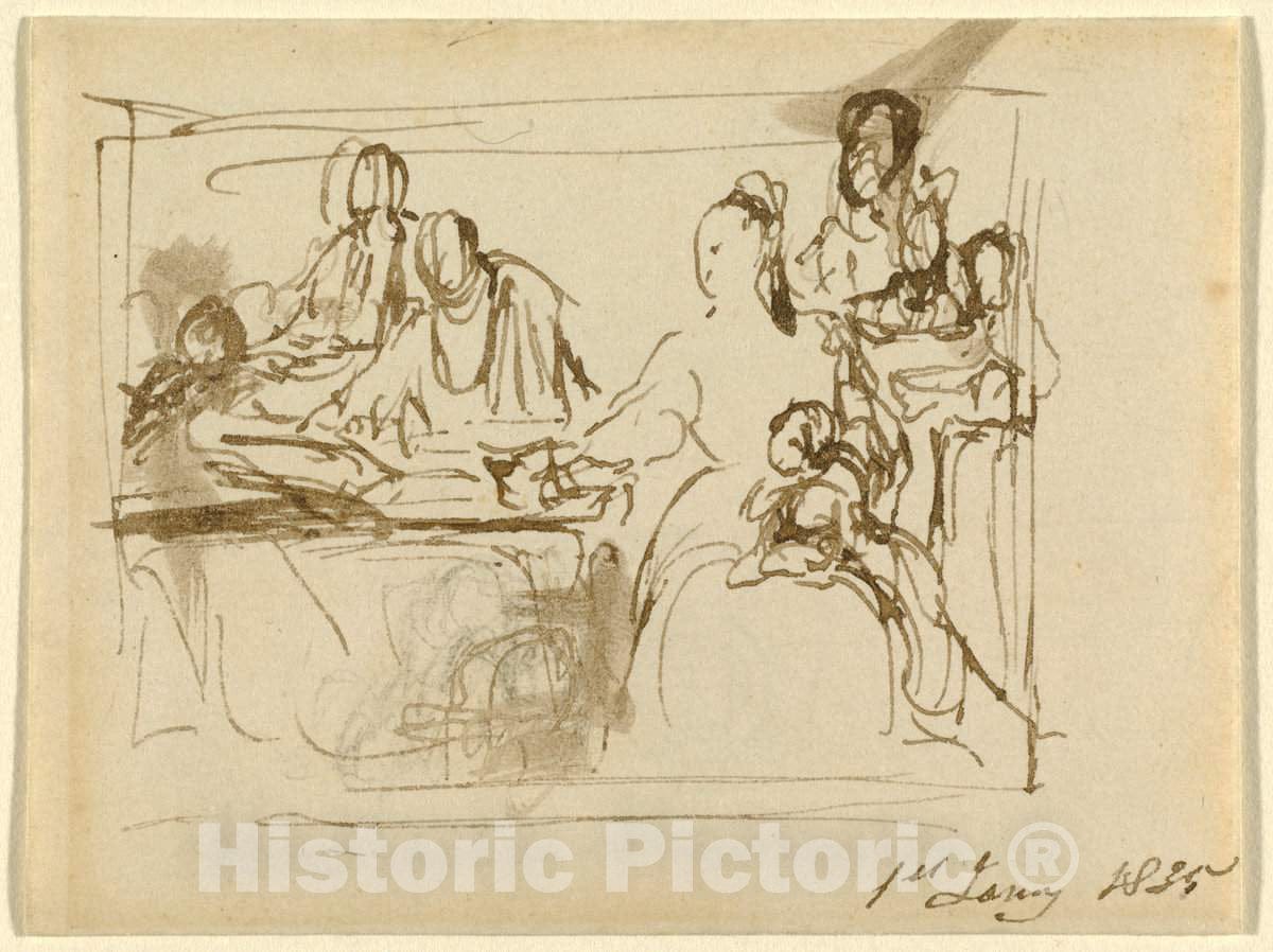 Art Print : Sir David Wilkie, A Family Group, 1835 - Vintage Wall Art