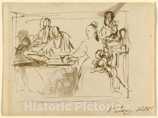 Art Print : Sir David Wilkie, A Family Group, 1835 - Vintage Wall Art