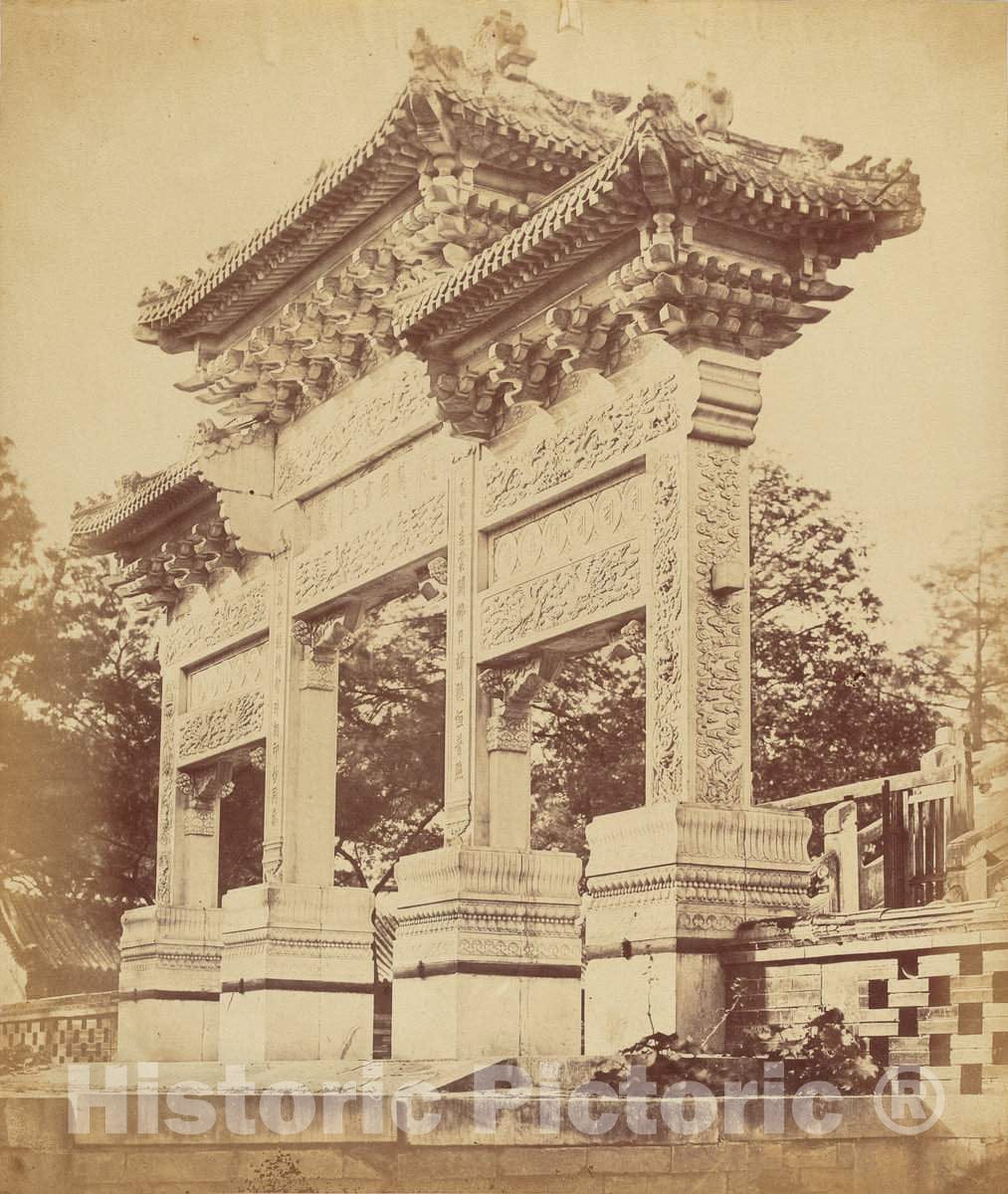 Art Print : Felice Beato, Arch in The Lama Temple Near Pekin, October 1860, 1860 - Vintage Wall Art