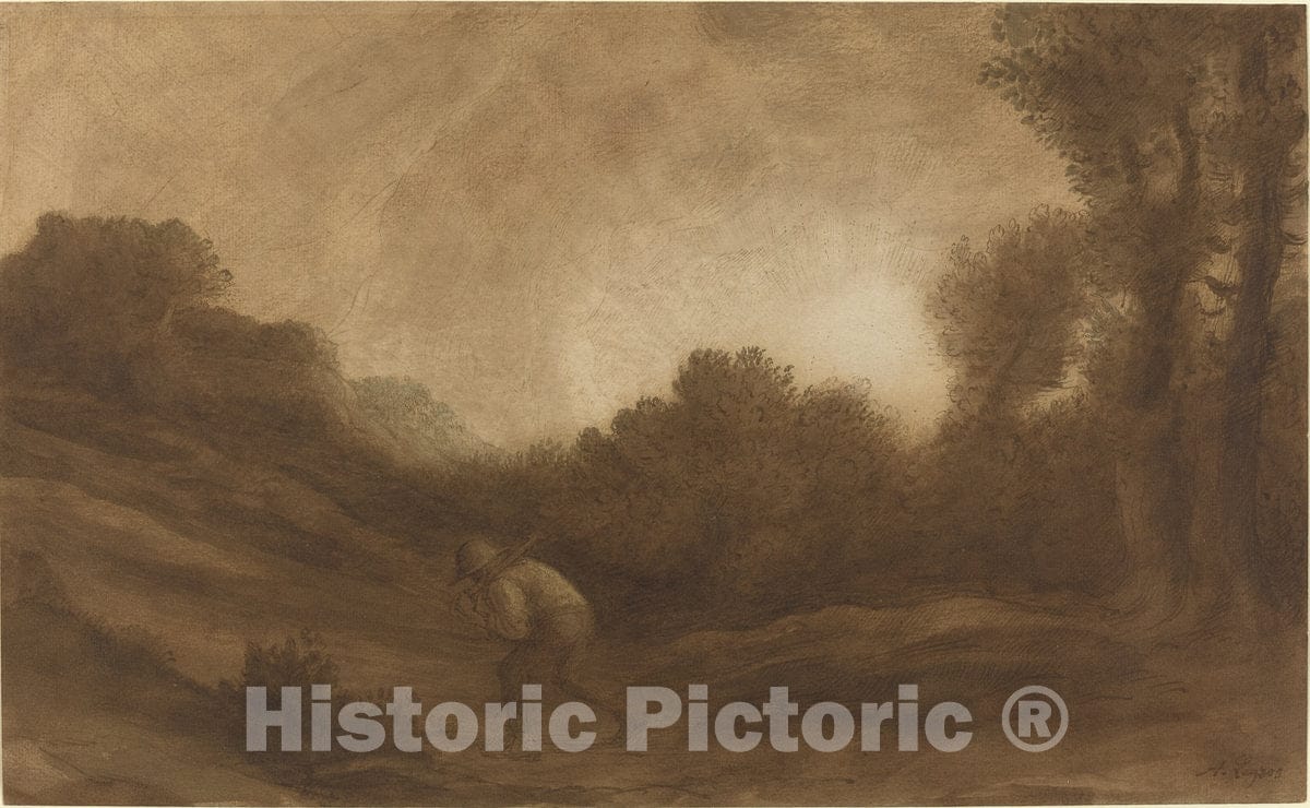 Art Print : Alphonse Legros, Landscape, Evening - Vintage Wall Art