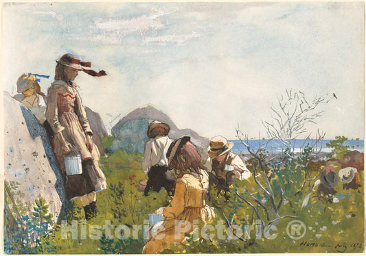 Art Print : Winslow Homer, Berry Pickers, 1873 - Vintage Wall Art