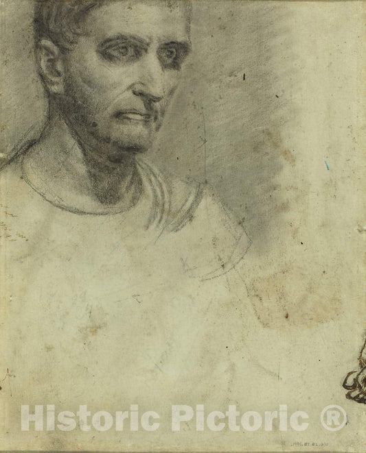 Art Print : ThÃ©odore Gericault, Study of a Man [Verso] - Vintage Wall Art