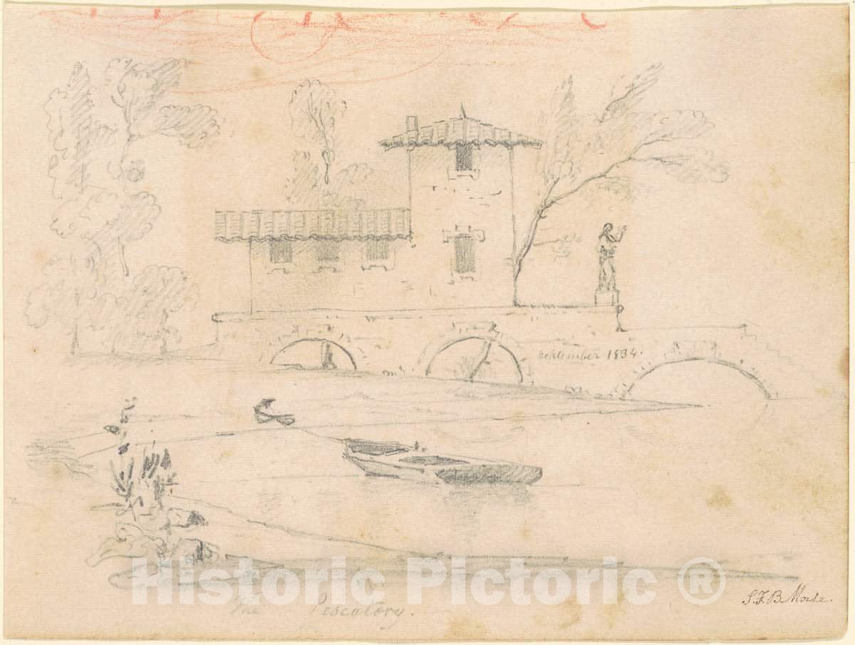 Art Print : Samuel F. B. Morse, The Pescatory, 1834 - Vintage Wall Art