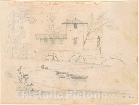 Art Print : Samuel F. B. Morse, The Pescatory, 1834 - Vintage Wall Art