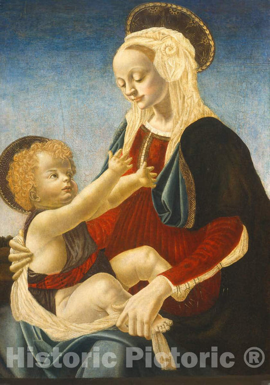 Art Print : del Verrocchio, Madonna and Child, c.1475 - Vintage Wall Art