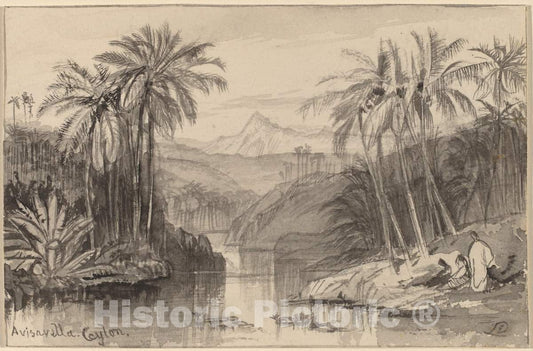 Art Print : Edward Lear, Avisavella, Ceylon, c.1885 - Vintage Wall Art