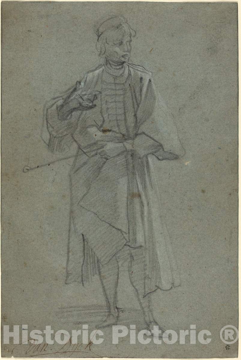 Art Print : Ventura Salimbeni, Figure of a Man [Recto] - Vintage Wall Art