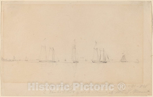 Art Print : William Sidney Mount, On Board of The Stony Brook Packet, 1848 - Vintage Wall Art
