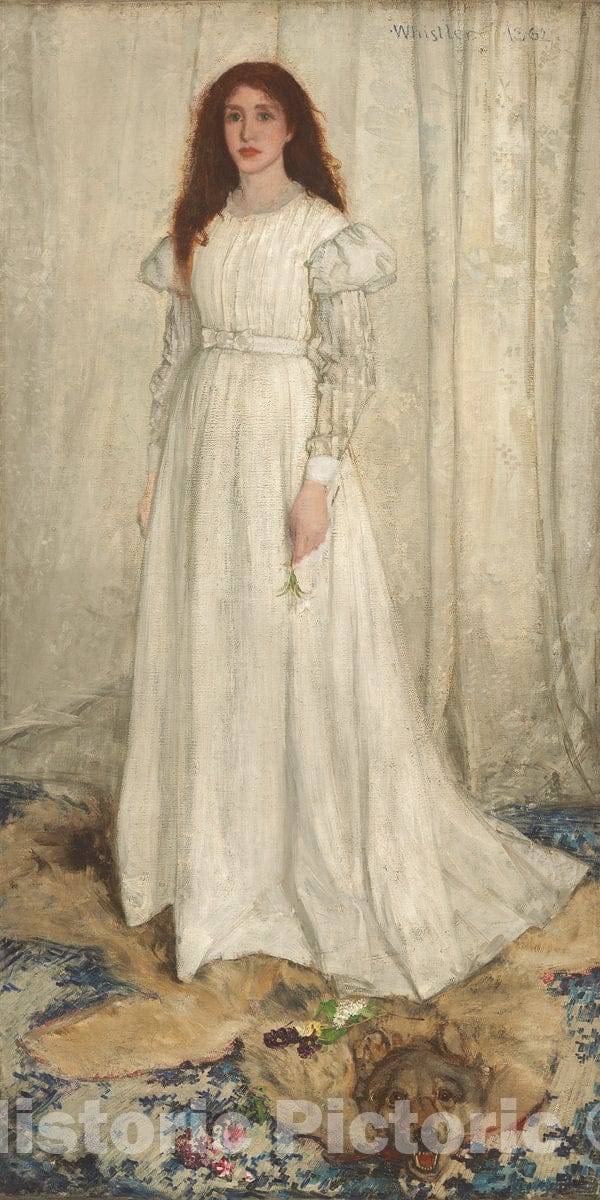 Art Print : James McNeill Whistler, Symphony in White, No. 1: The White Girl, 1862 - Vintage Wall Art