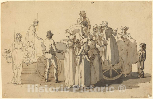Art Print : Anton Wachsmann, Market Scene, c. 1800 - Vintage Wall Art