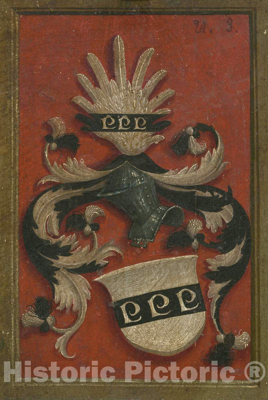 Art Print : Bernhard Strigel, Margarethe VÃ¶hlin, Wife of Hans Roth [Reverse], 1527 - Vintage Wall Art