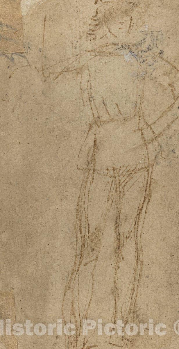 Art Print : Sperandio, Standing Young Man [Verso] - Vintage Wall Art