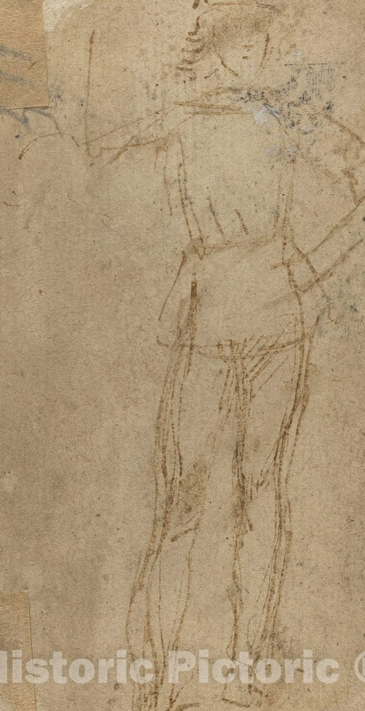 Art Print : Sperandio, Standing Young Man [Verso] - Vintage Wall Art