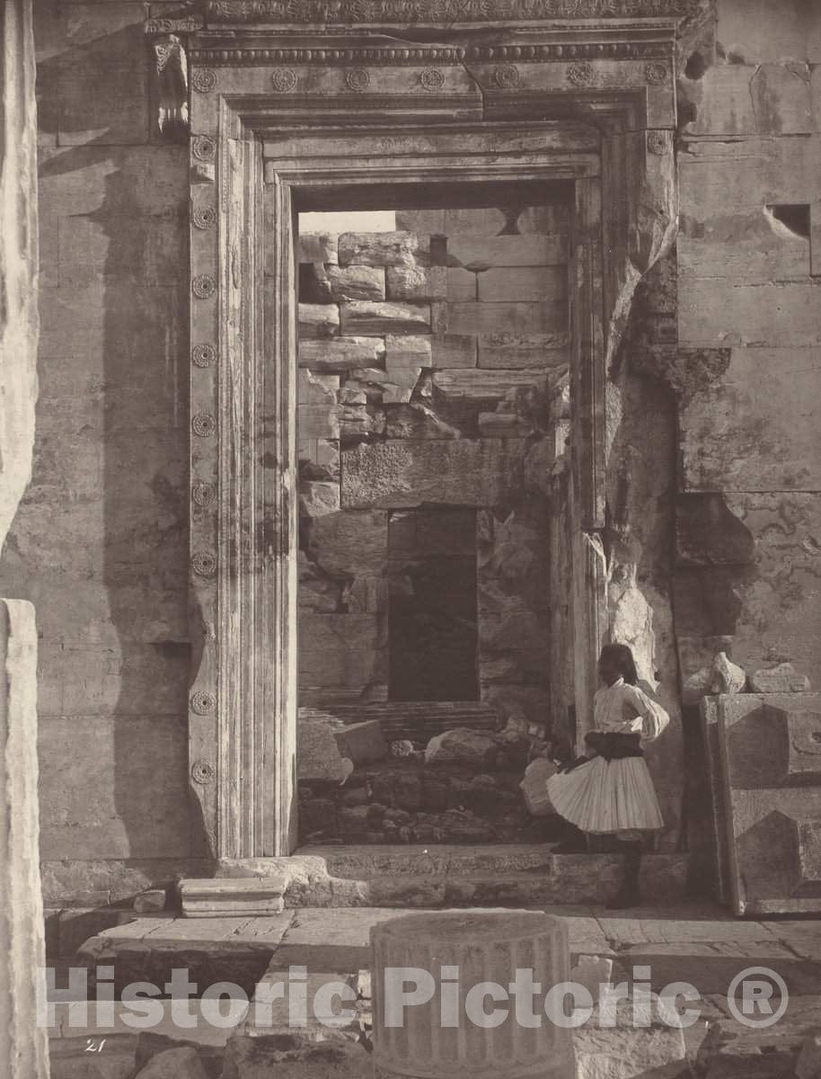 Art Print : William James Stillman, The Acropolis of Athens, Plate 21, c.1870 - Vintage Wall Art