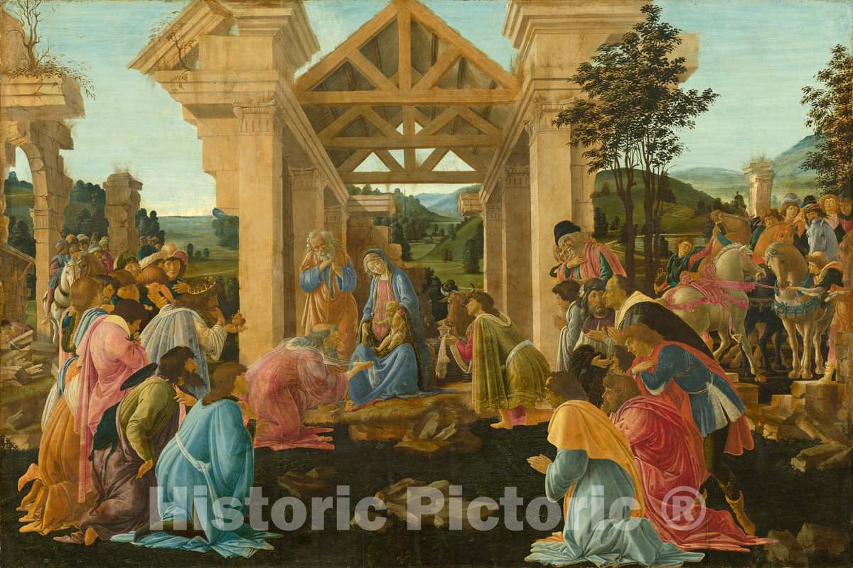 Art Print : Sandro Botticelli, The Adoration of The Magi, c.1480 - Vintage Wall Art