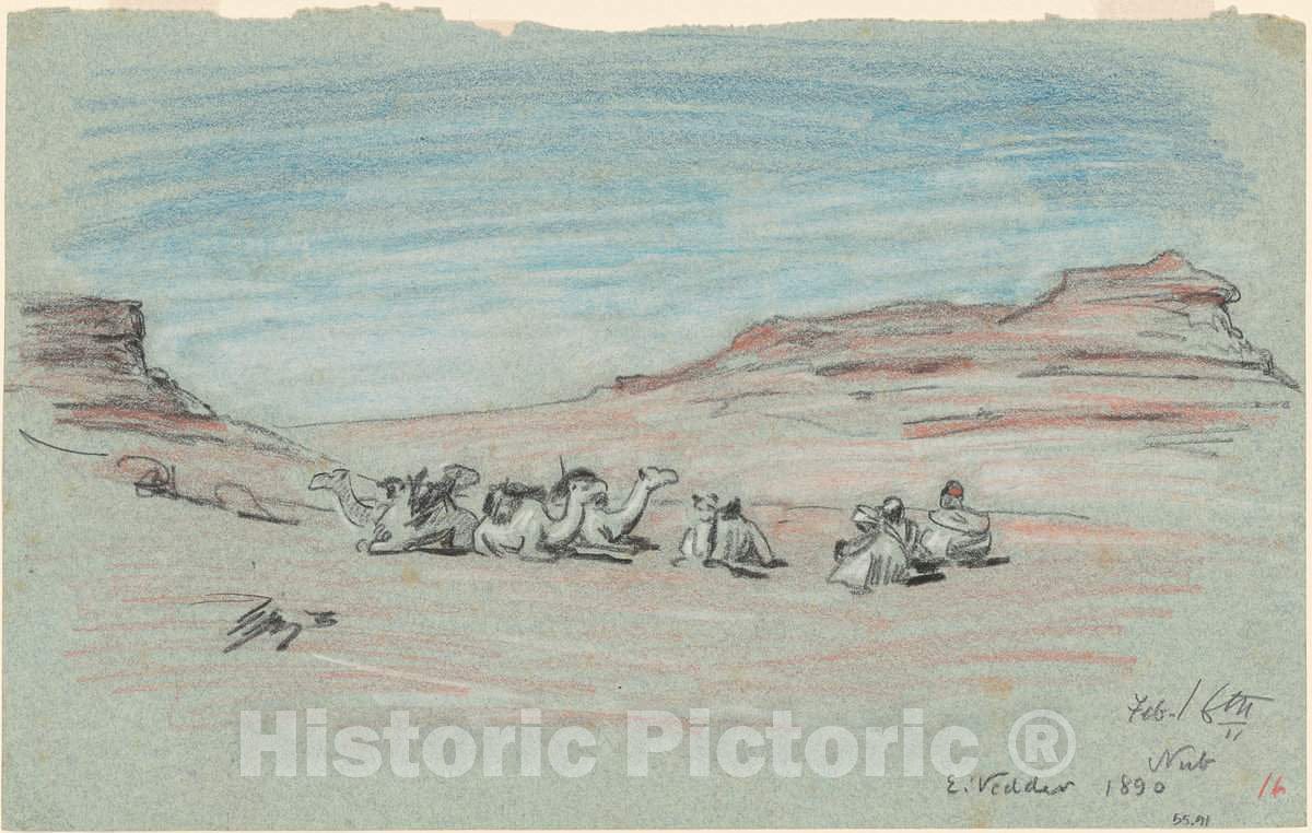 Art Print : Elihu Vedder, Nile Journey, No. 20, 1890 - Vintage Wall Art