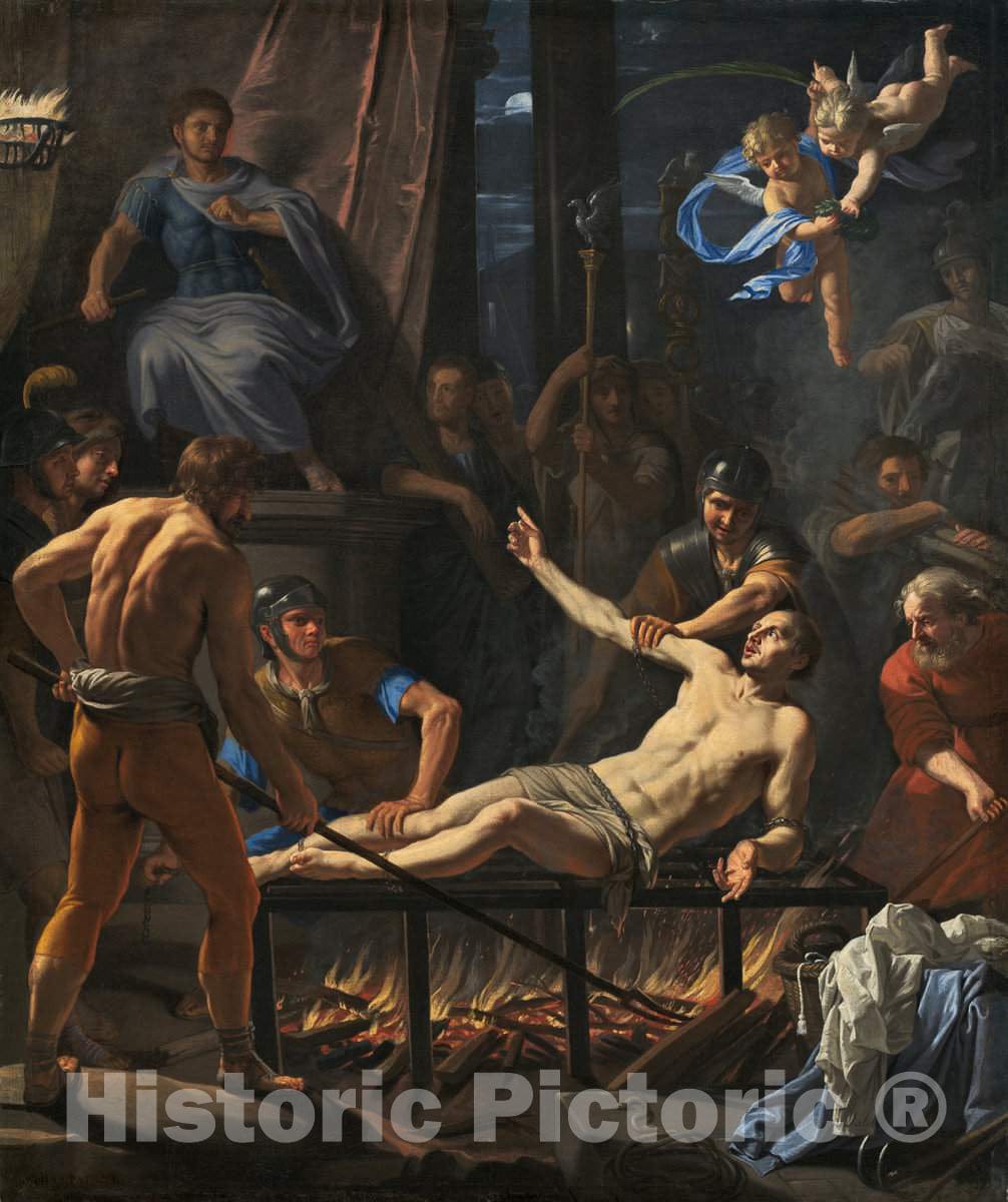 Art Print : Baptiste de Champaigne, The Martyrdom of Saint Lawrence, c. 1660 - Vintage Wall Art