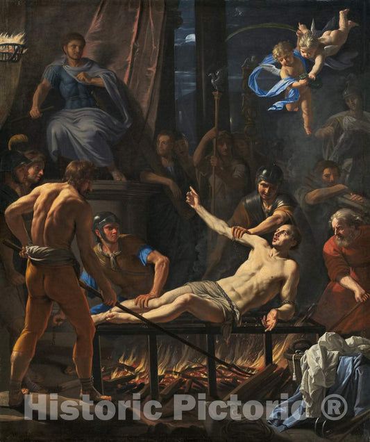 Art Print : Baptiste de Champaigne, The Martyrdom of Saint Lawrence, c. 1660 - Vintage Wall Art