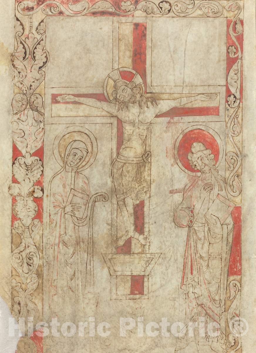 Art Print : The Crucifixion [Verso], 12th Century - Vintage Wall Art