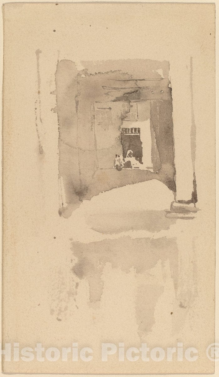 Art Print : James McNeill Whistler, A Doorway in Ajaccio, 1901 - Vintage Wall Art