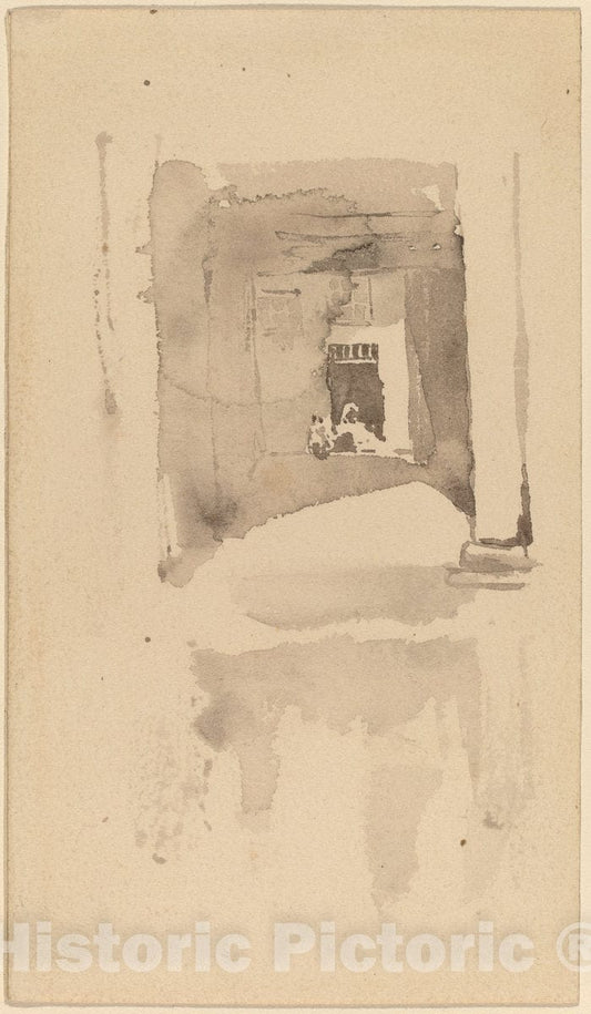 Art Print : James McNeill Whistler, A Doorway in Ajaccio, 1901 - Vintage Wall Art