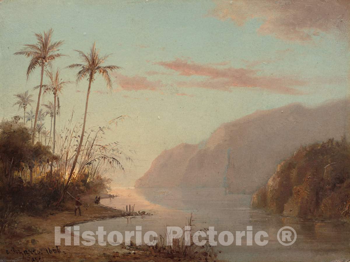 Art Print : Camille Pissarro, A Creek in St. Thomas (Virgin Islands), 1856 - Vintage Wall Art