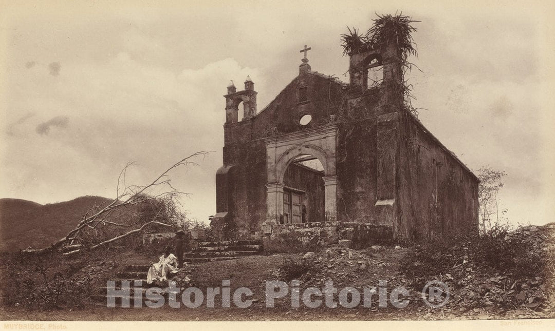 Art Print : Eadweard Muybridge, Ruins of The Church of San Miguel, Panama, 1877 - Vintage Wall Art