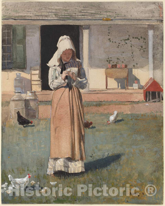 Art Print : Winslow Homer, A Sick Chicken, 1874 - Vintage Wall Art