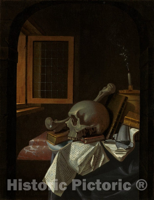 Art Print : FranÃ§ois Van Daellen, Vanitas Still Life, c. 1650 - Vintage Wall Art