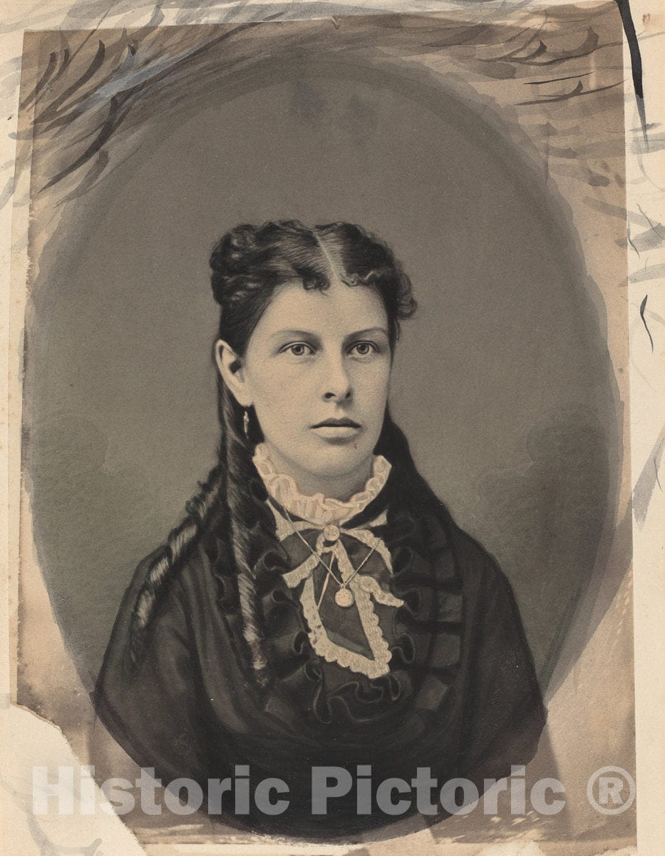 Art Print : John G. Ellinwood, Portrait of a Woman, c. 1870 - Vintage Wall Art