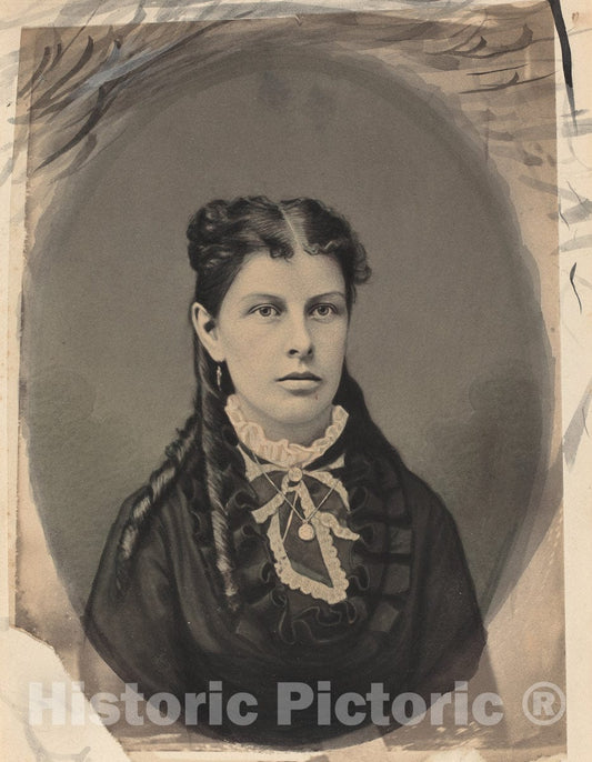 Art Print : John G. Ellinwood, Portrait of a Woman, c. 1870 - Vintage Wall Art