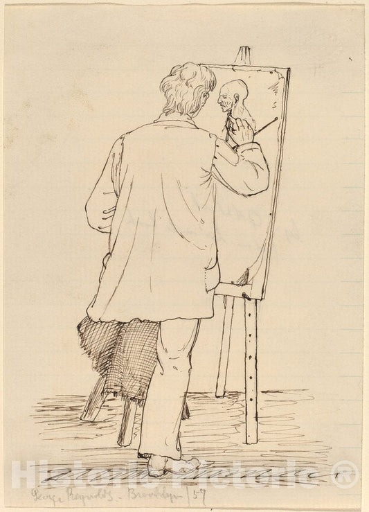 Art Print : John Quincy Adams Ward, George Reynolds, 1859 - Vintage Wall Art