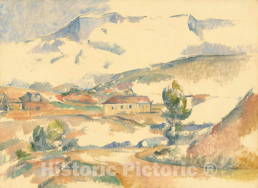 Art Print : Paul CÃ©zanne, Montagne Sainte-Victoire, from Near Gardanne, c. 1887 - Vintage Wall Art