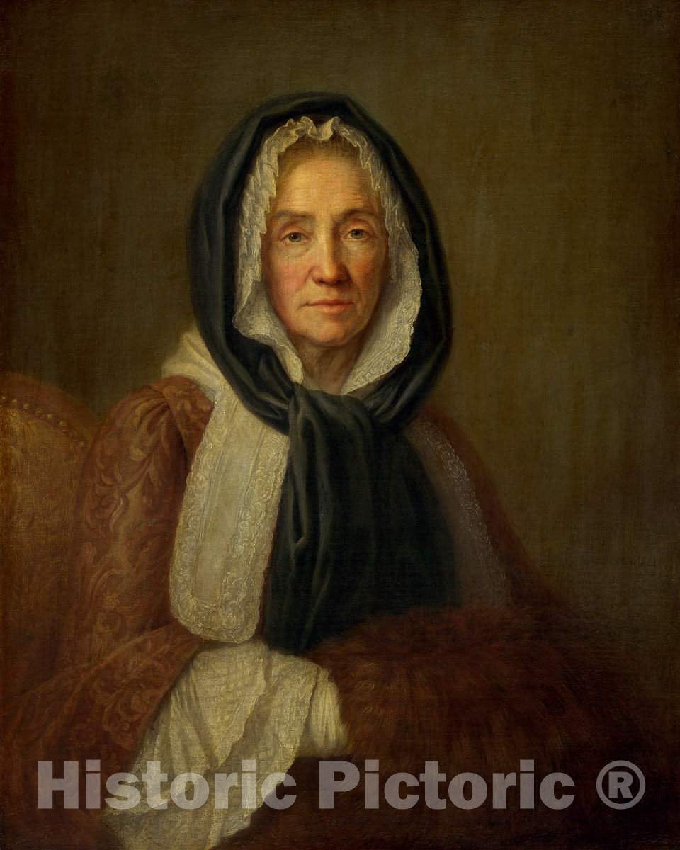 Art Print : Old Woman with a Muff, 18th Century - Vintage Wall Art