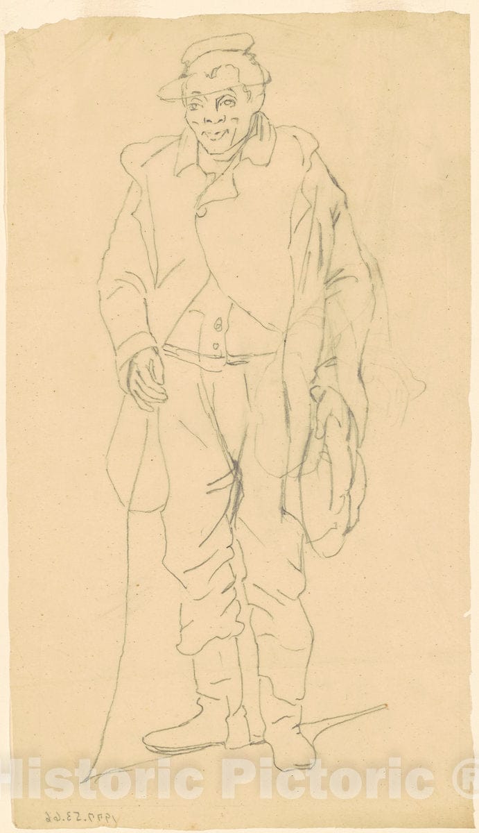 Art Print : Clonney, African-American Figure, c. 1840-1850 - Vintage Wall Art