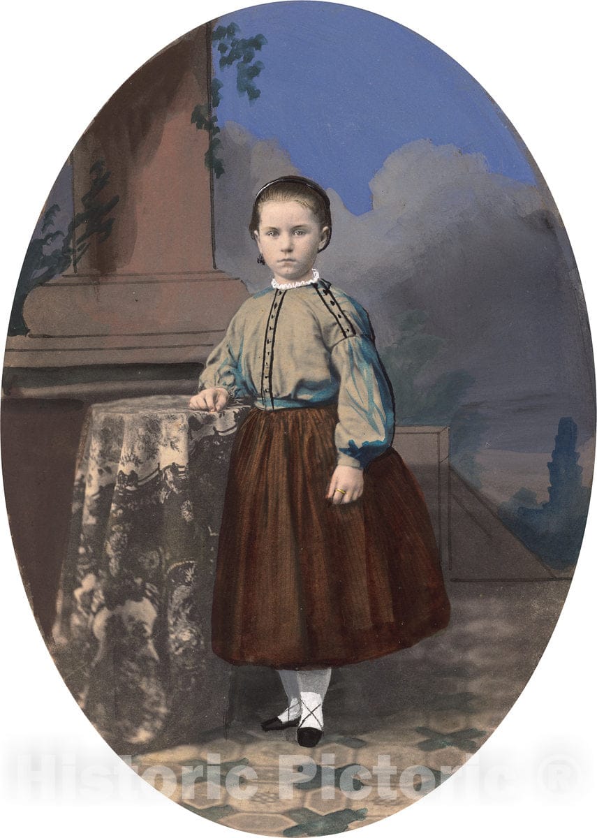 Art Print : Portrait of a Girl, 1860s - Vintage Wall Art